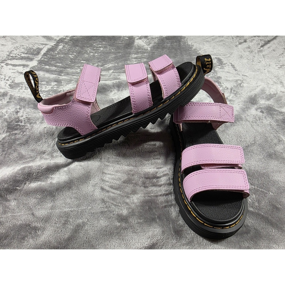 Dr. Martens Klaire J Athena Sandal Big Kid Pale Pink Leather Girls 5 NEW w/Box
